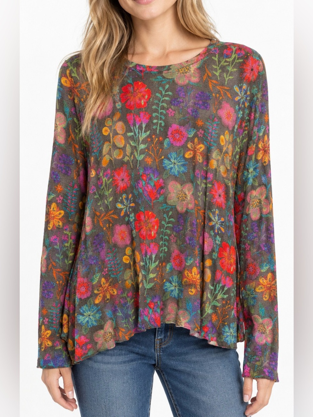 Natural Life Rainbow Garden Stevie Top Boho Chic Large Custom